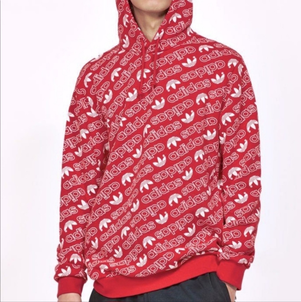 adidas Red Logo Hoodie